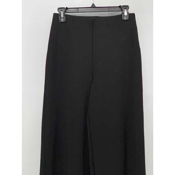 H&M Women's Black Solid Black High-Rise Wide-Leg Pull-On Pants SZ S - Picture 3 of 12